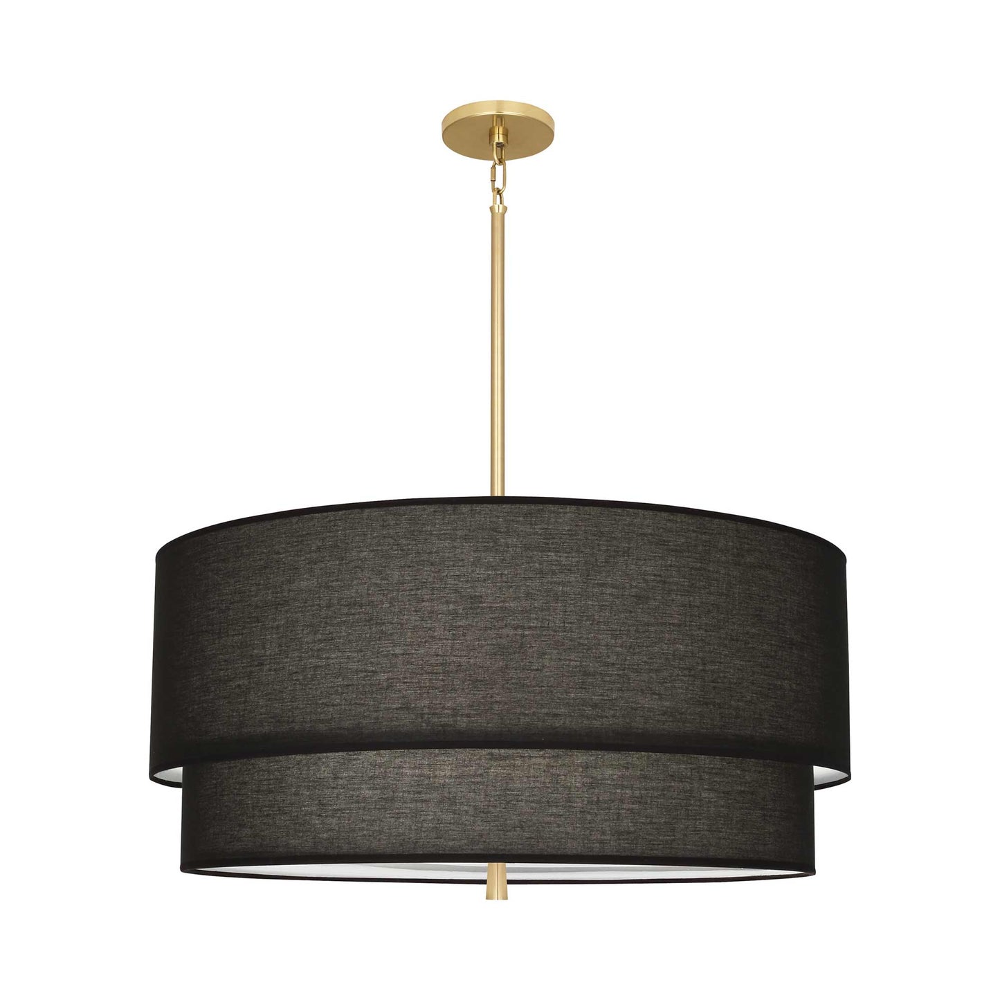 Decker Drum Pendant Light in Raven Black/Modern Brass (2-Tier).