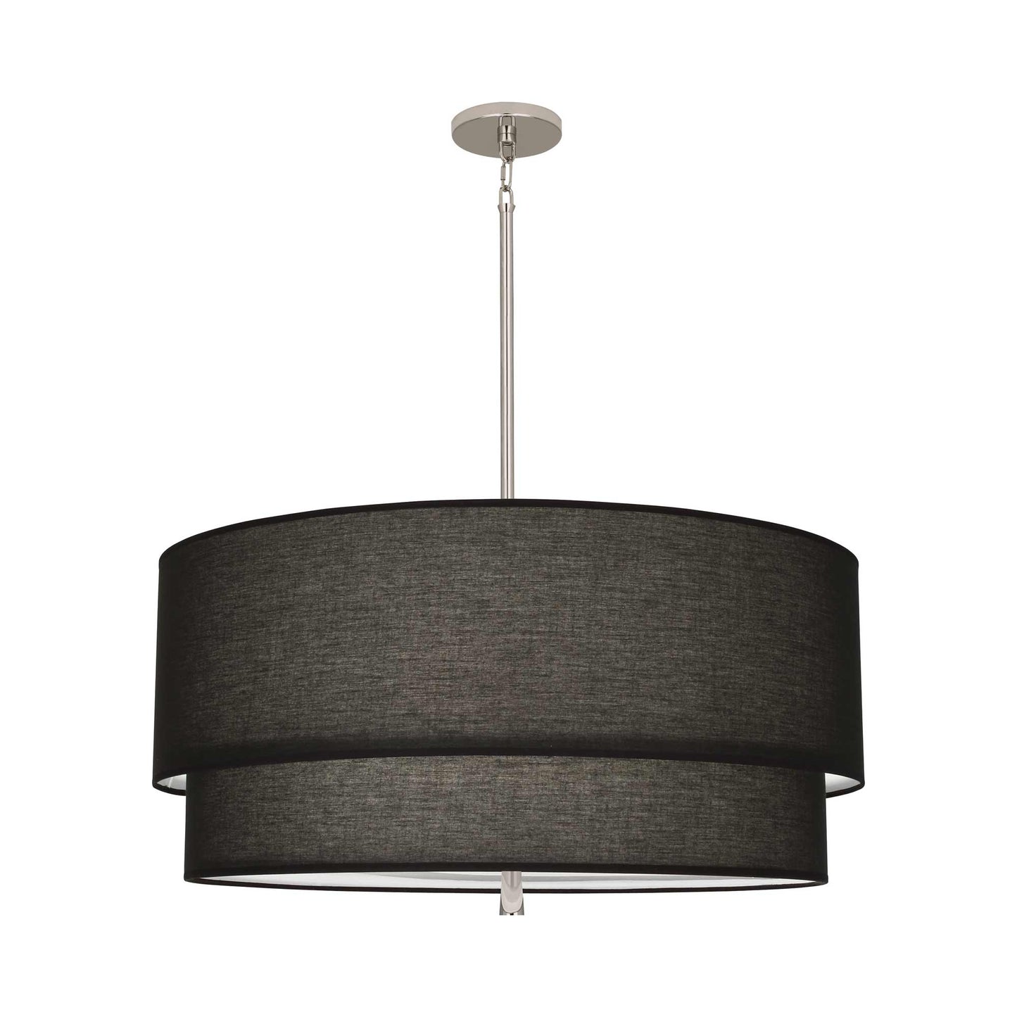 Decker Drum Pendant Light in Raven Black/Polished Nickel (2-Tier).