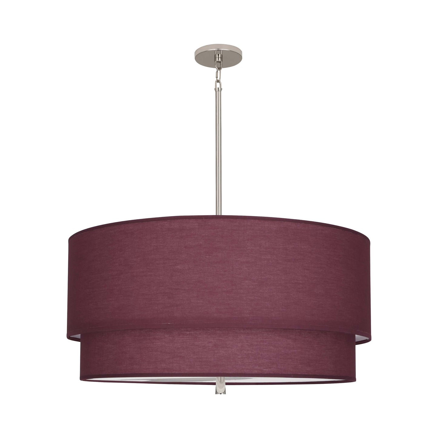 Decker Drum Pendant Light in Vintage Wine/Polished Nickel (2-Tier).