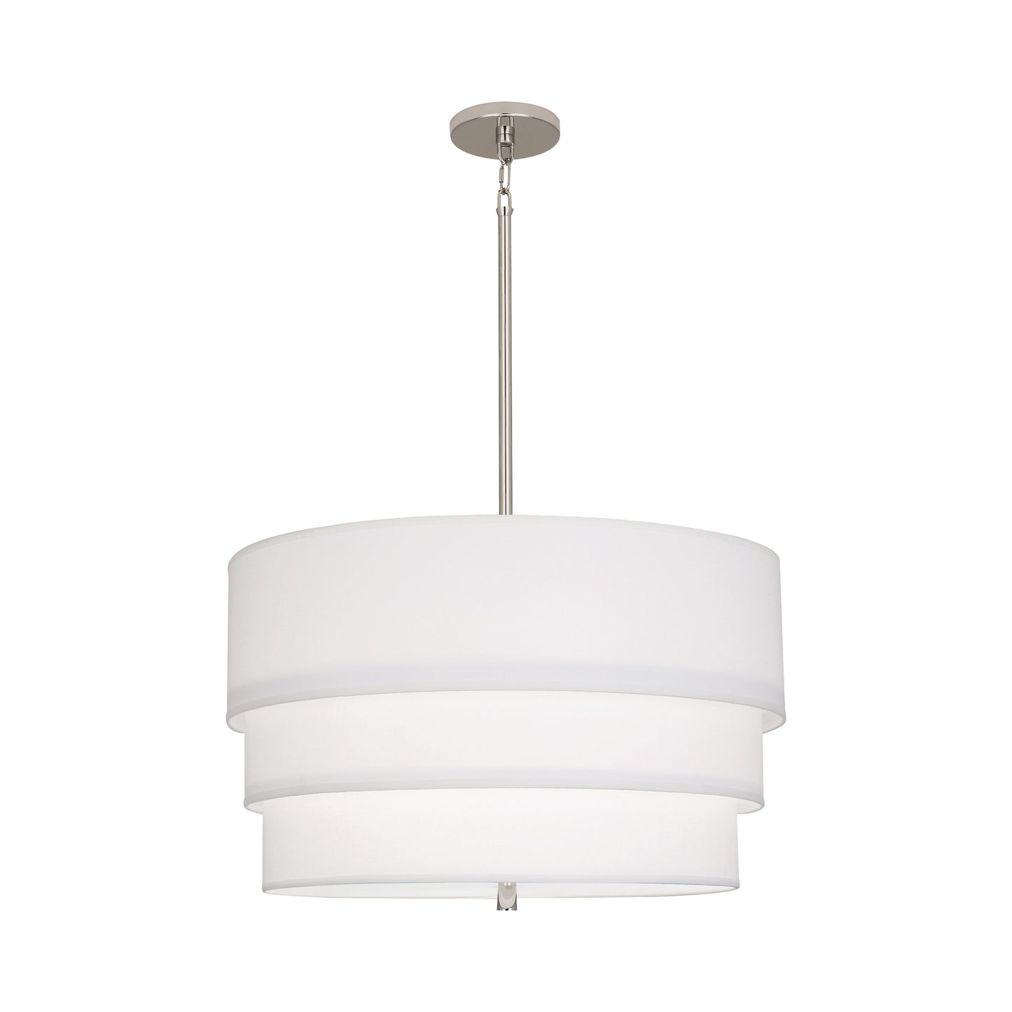 Decker Drum Pendant Light in Ascot White/Polished Nickel (3-Tier).