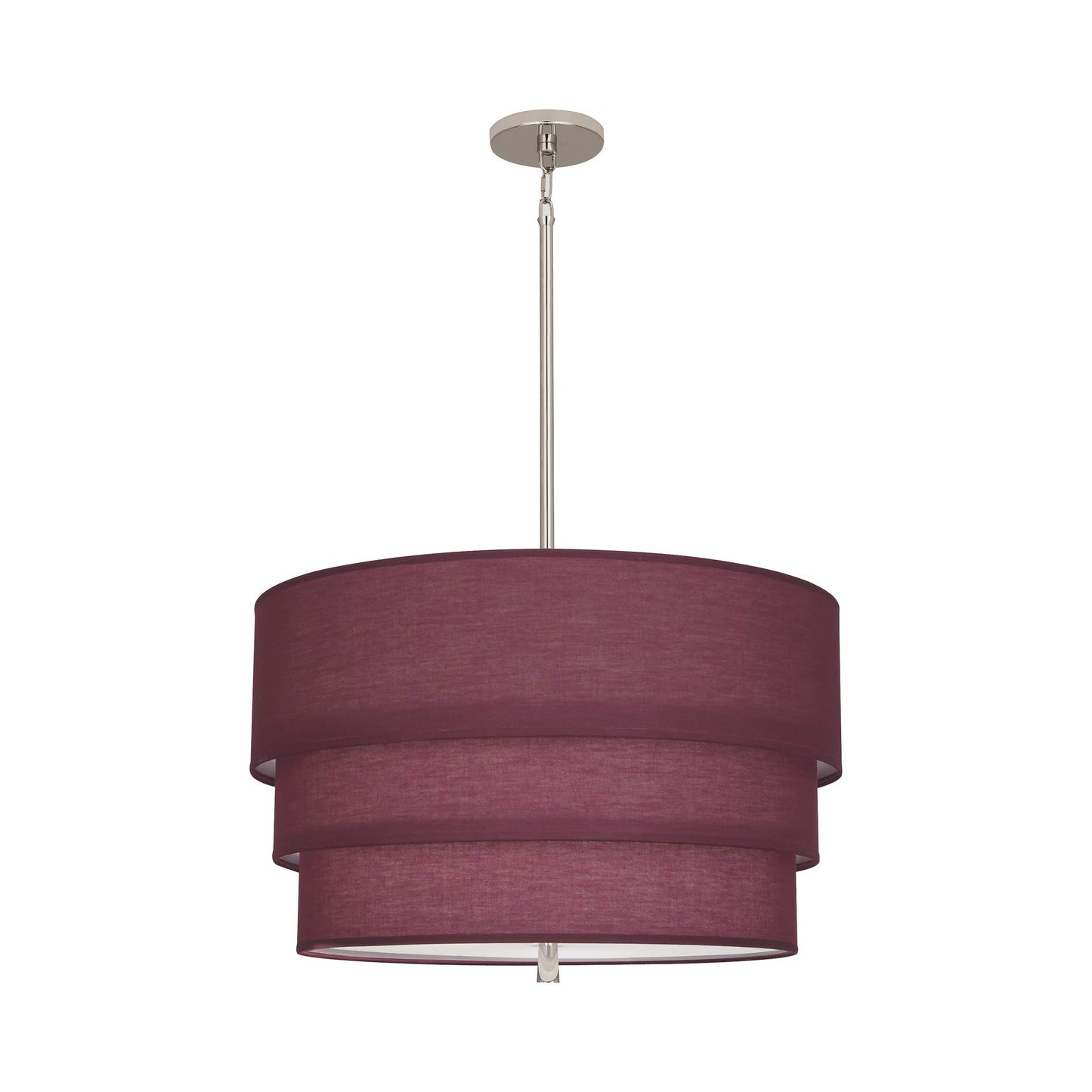 Decker Drum Pendant Light in Vintage Wine/Polished Nickel (3-Tier).