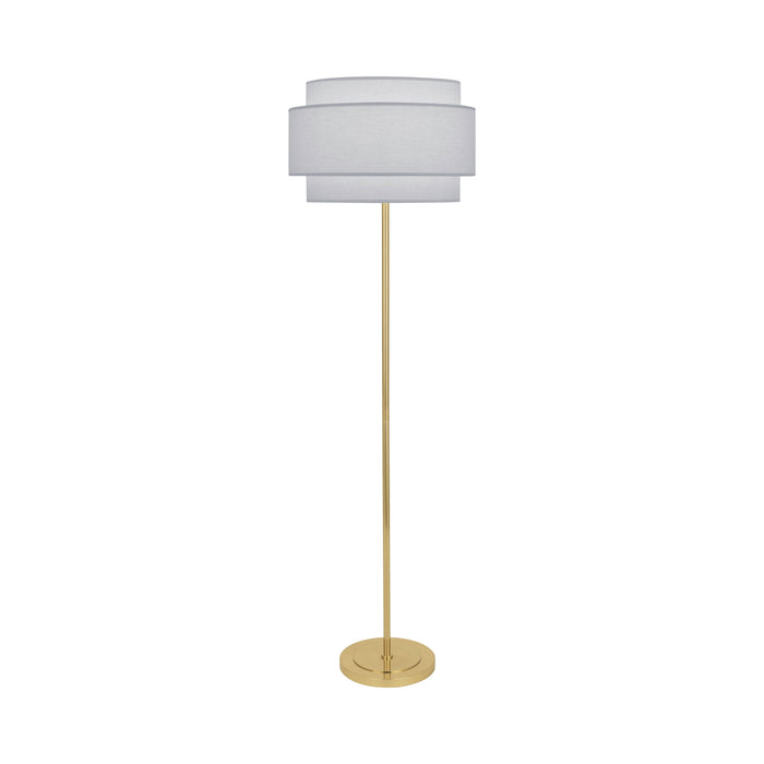 Decker Floor Lamp in Pearl Gray/Modern Brass.