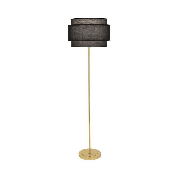Decker Floor Lamp in Raven Black/Modern Brass.