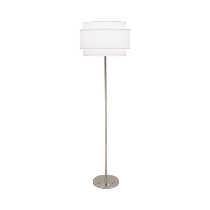 Decker Floor Lamp in Ascot White/Polished Nickel.