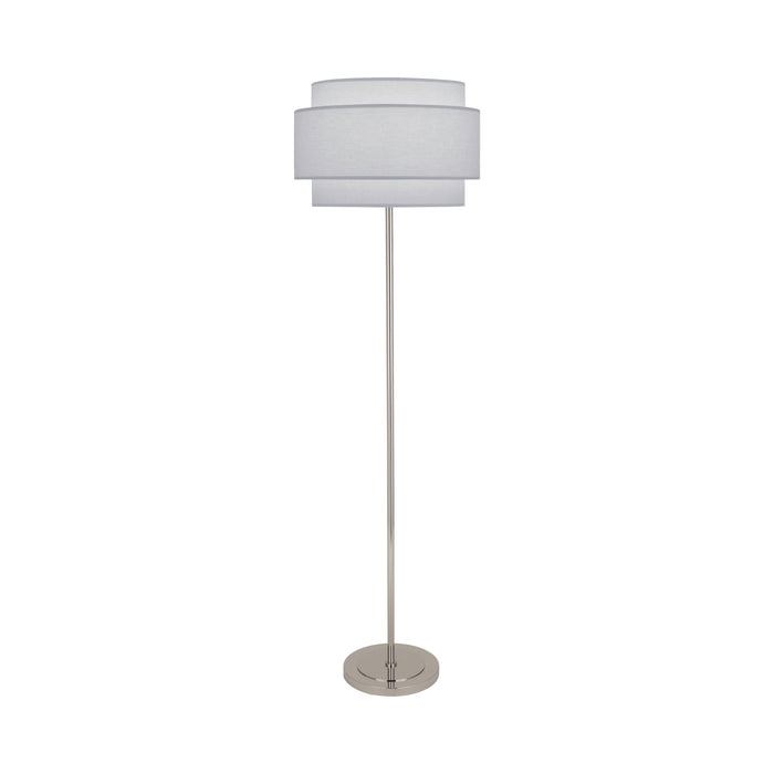 Decker Floor Lamp in Pearl Gray/Polished Nickel.