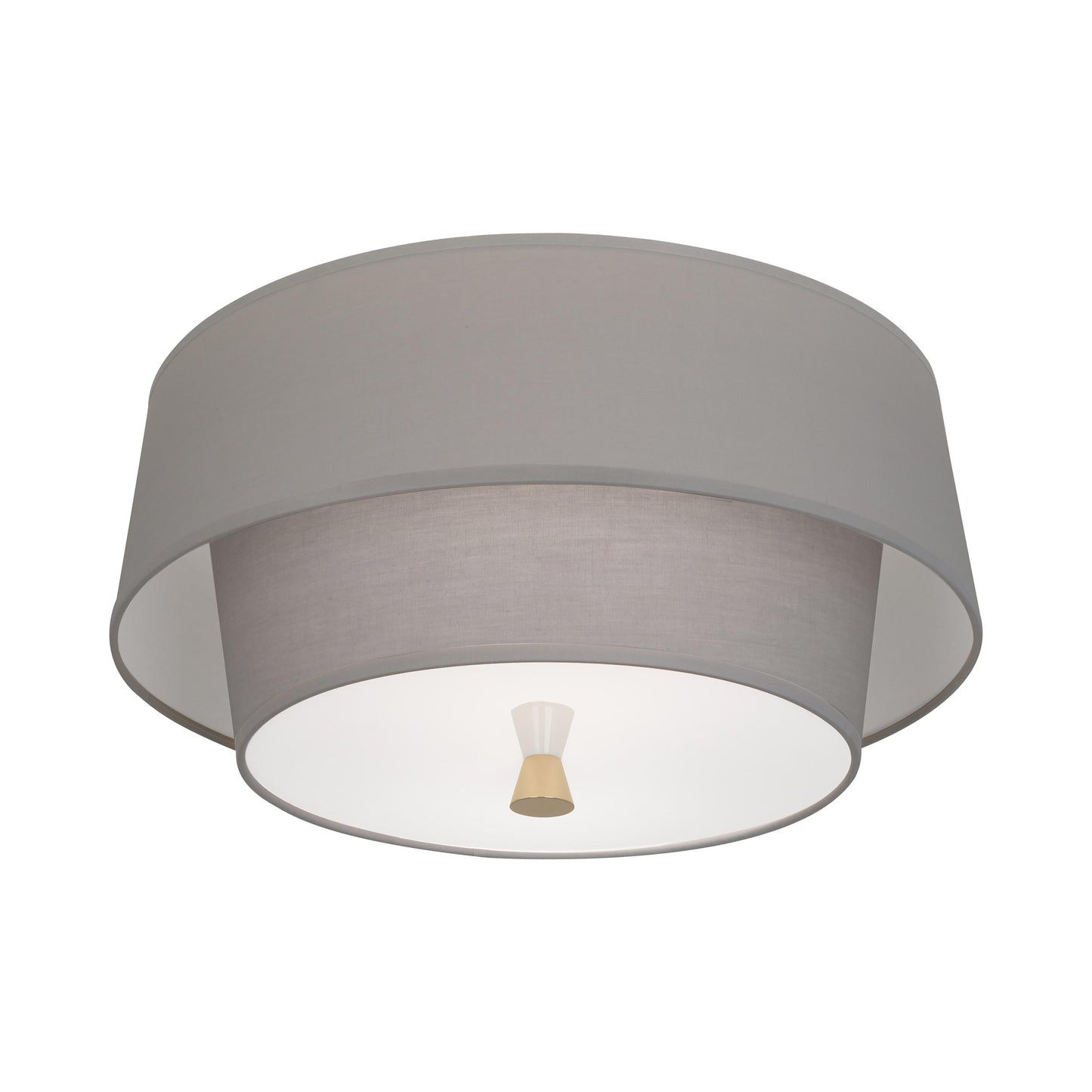 Decker Flush Mount Ceiling Light in Smoke Gray/Modern Brass.