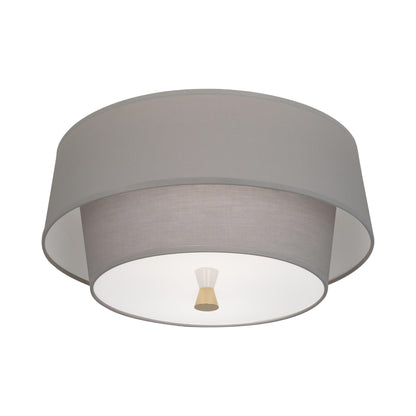 Decker Flush Mount Ceiling Light in Smoke Gray/Modern Brass.