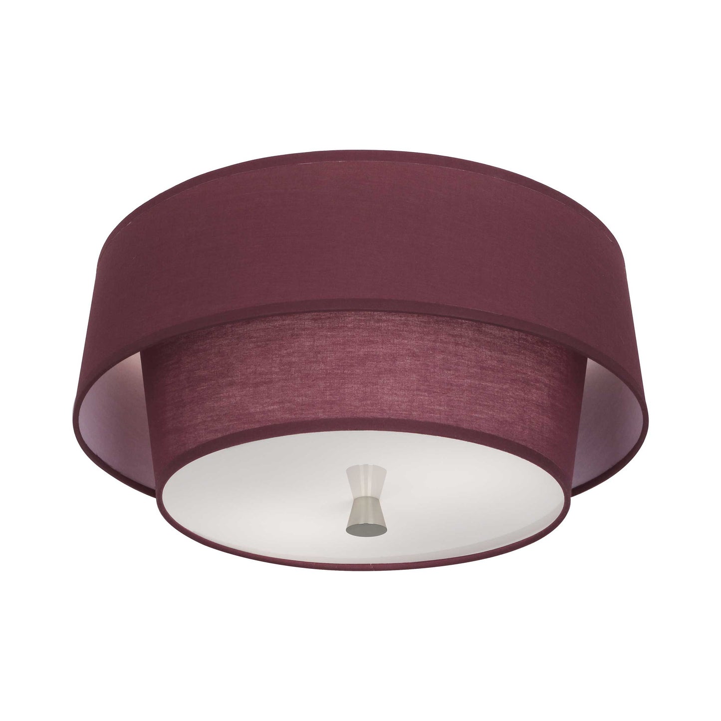 Decker Flush Mount Ceiling Light in Vintage Wine/Polished Nickel.