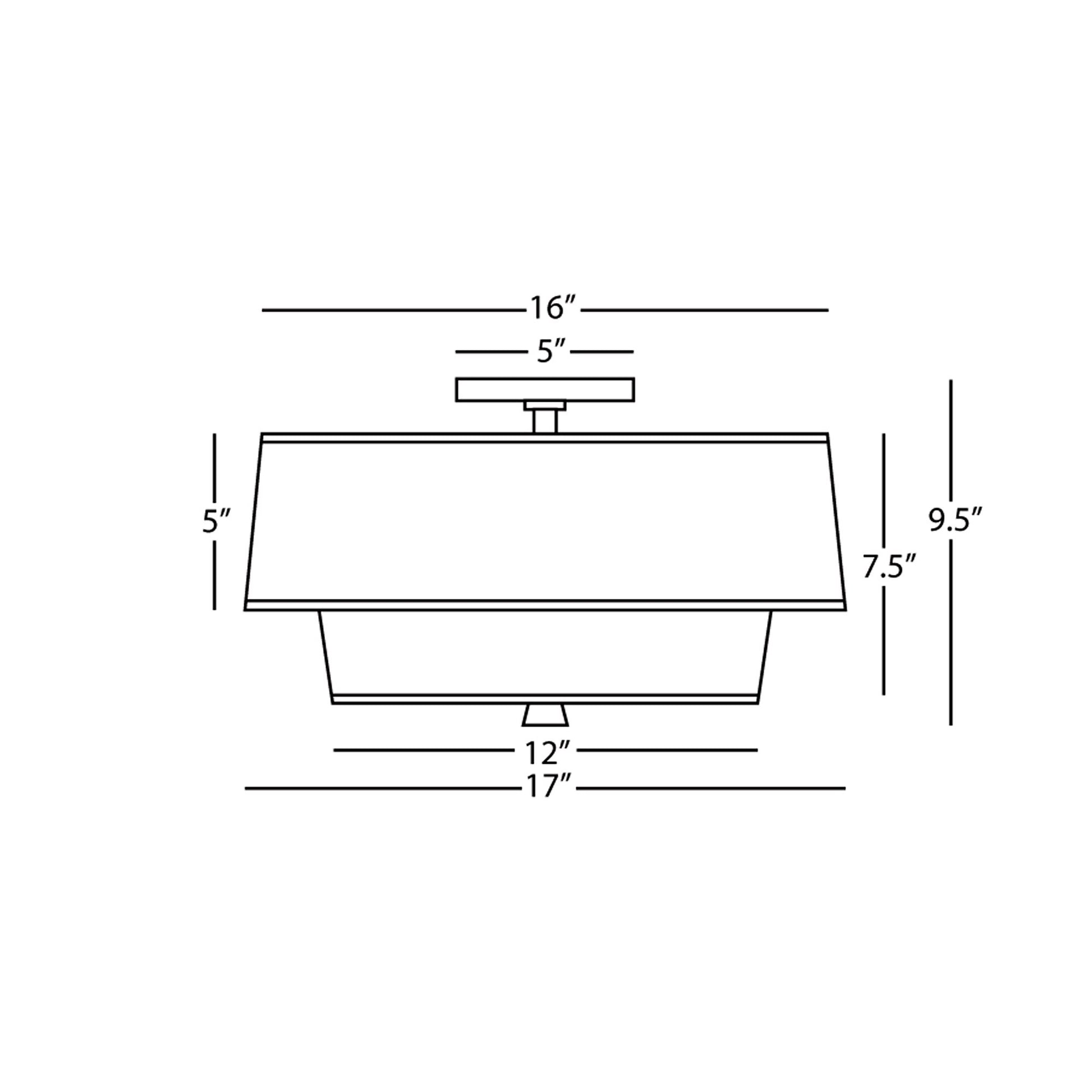 Decker Flush Mount Ceiling Light - line drawing.