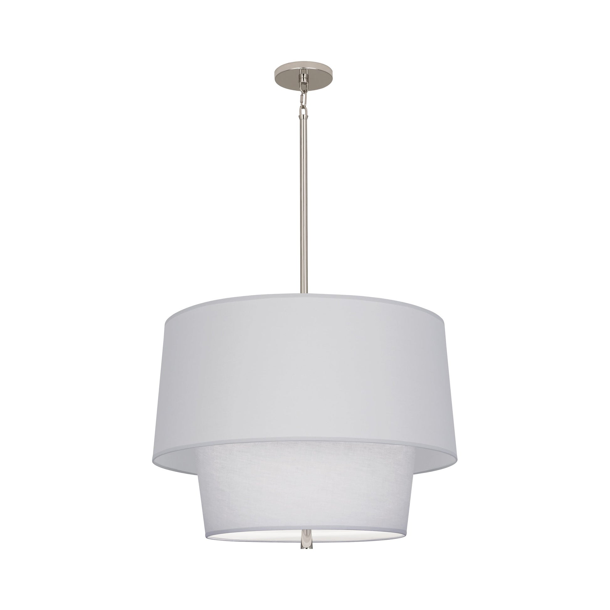 Decker Pendant Light in Pearl Gray Shade/Polished Nickel Finish.