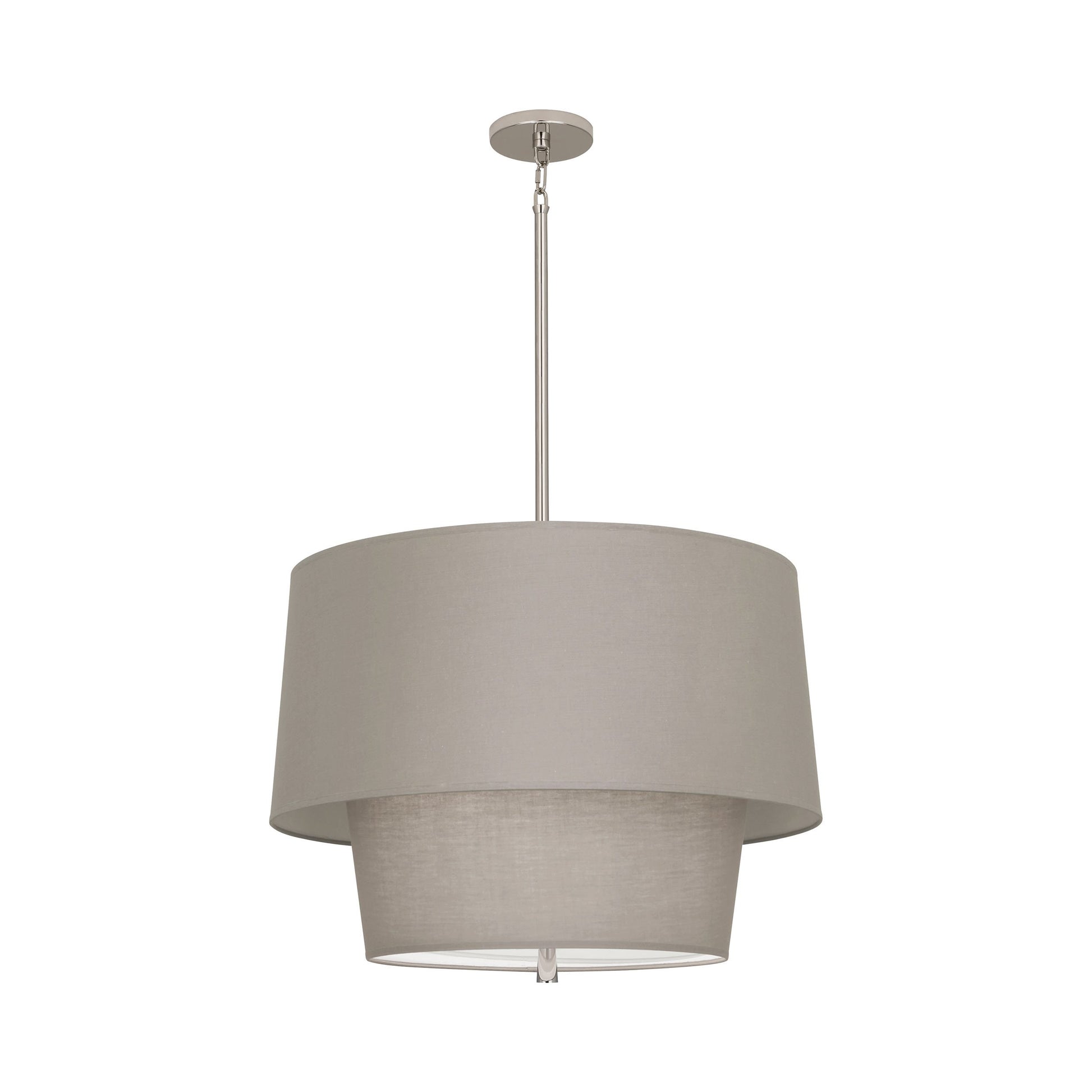 Decker Pendant Light in Smoke Gray Shade/Polished Nickel Finish.