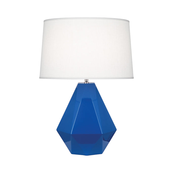 Delta Table Lamp in Marine Blue.