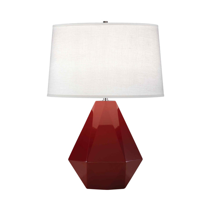 Delta Table Lamp in Oxblood.