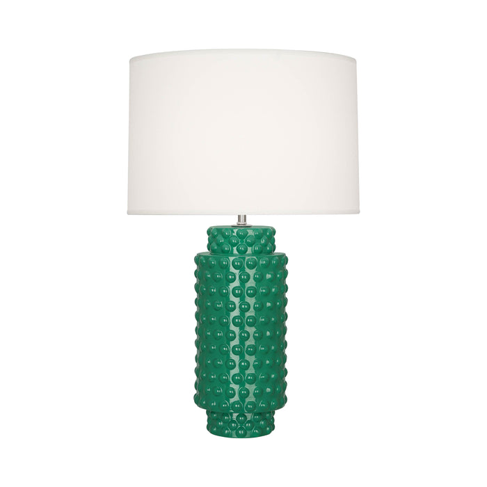 Dolly Table Lamp in Emerald/White (Large).