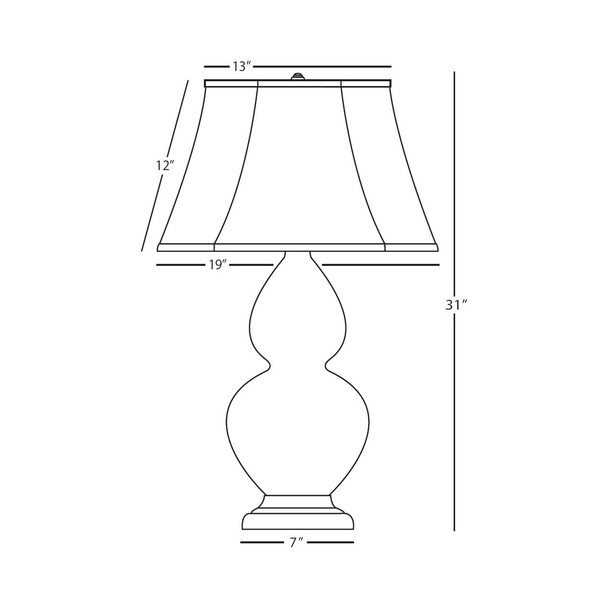 Double Gourd Large Accent Table Lamp - line drawing.