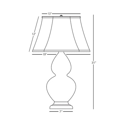 Double Gourd Large Accent Table Lamp - line drawing.