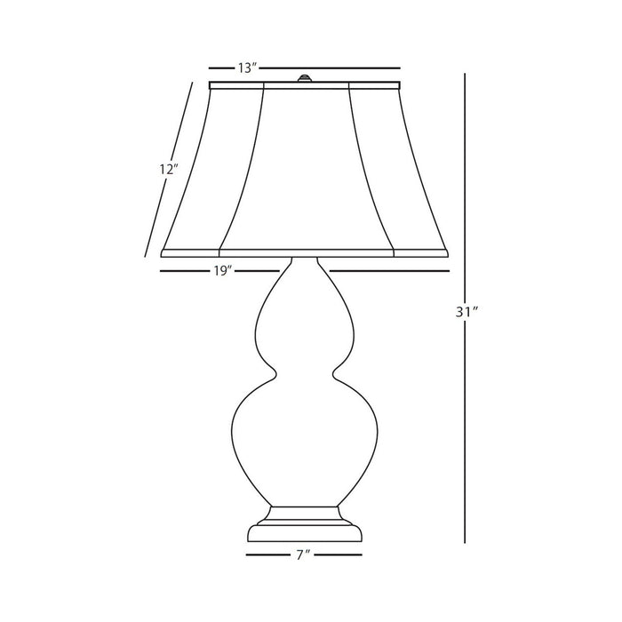 Double Gourd Large Accent Table Lamp - line drawing.