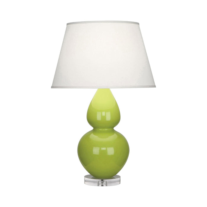 Double Gourd Large Accent Table Lamp with Lucite Base in Apple/Fabric Hardback.