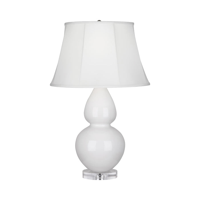 Double Gourd Large Accent Table Lamp with Lucite Base in Lily/Silk Stretch.