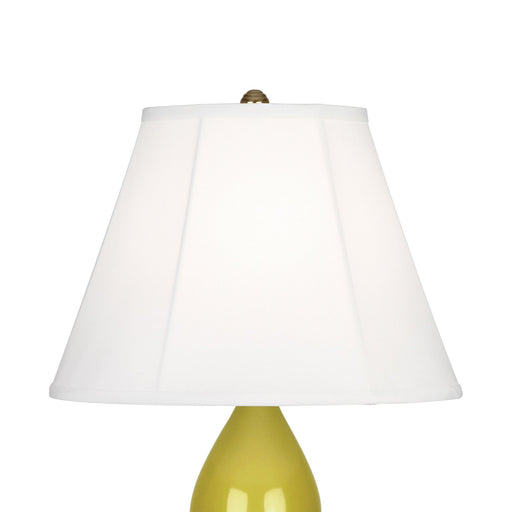 Double Gourd Small Accent Table Lamp with Brass Base in Detail.