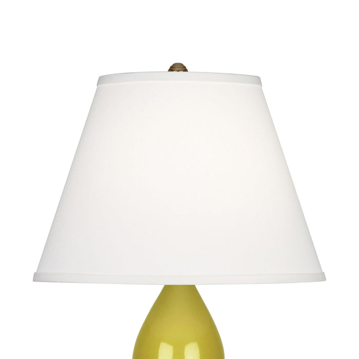 Double Gourd Small Accent Table Lamp with Brass Base in Detail.