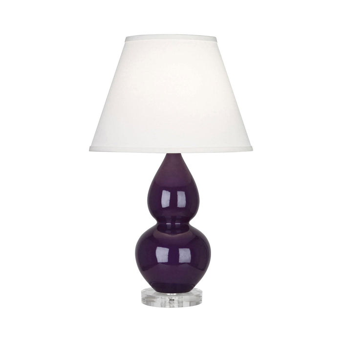 Double Gourd Small Table Lamp in Amethyst/Fabric Hardback/Lucite.