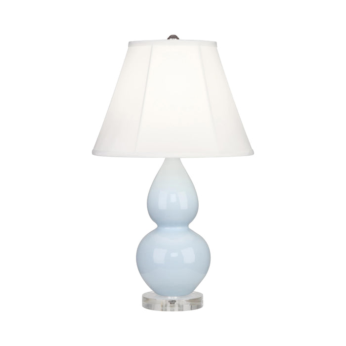 Double Gourd Small Table Lamp in Baby Blue/Silk Stretch/Lucite/Lucite.