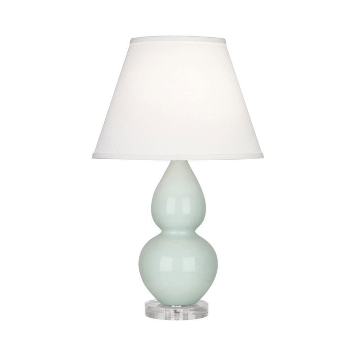 Double Gourd Small Table Lamp in Celadon/Fabric Hardback/Lucite.