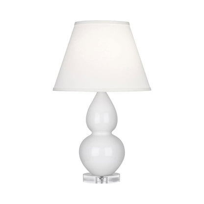 Double Gourd Small Table Lamp in Lily/Fabric Hardback/Lucite.