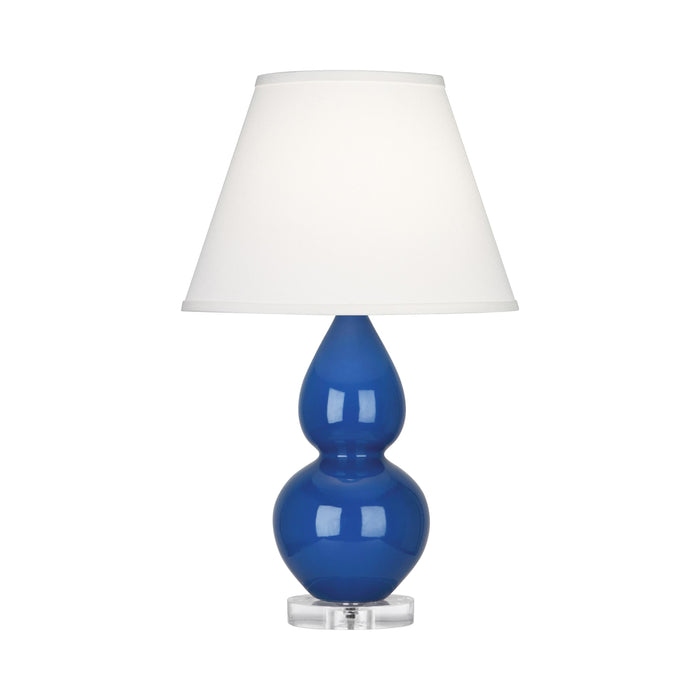 Double Gourd Small Table Lamp in Marine Blue/Fabric Hardback/Lucite.