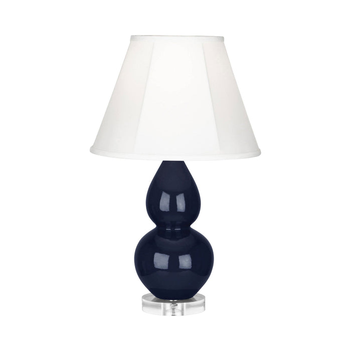 Double Gourd Small Table Lamp in Midnight Blue/Silk Stretch/Lucite.