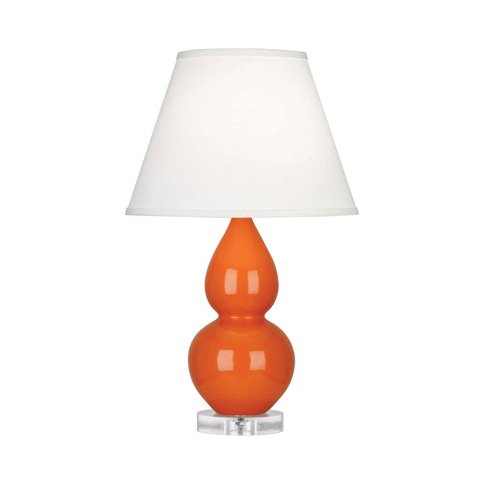 Double Gourd Small Table Lamp in Pumpkin/Fabric Hardback/Lucite.