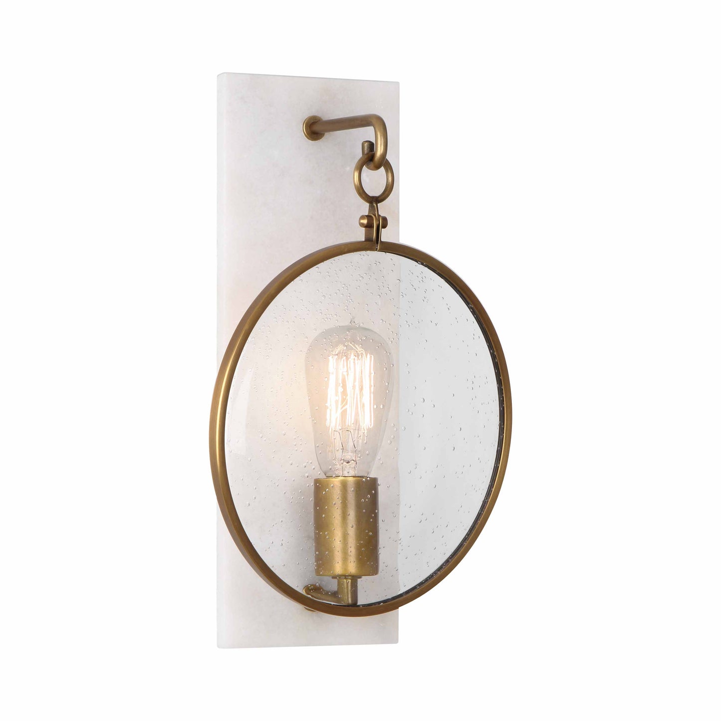 Fineas Wall Light in Aged Brass.