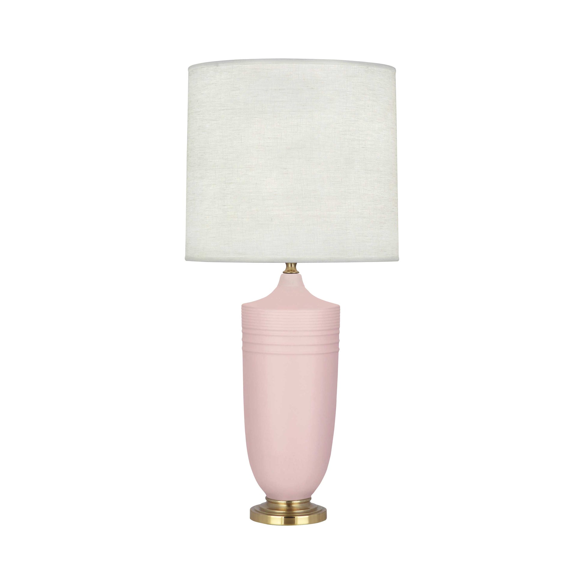 Hadrian Table Lamp in Matte Woodrose Glazed/Modern Brass.