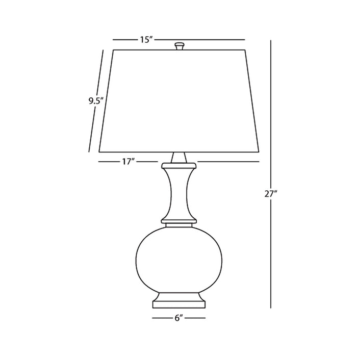 Harriet Table Lamp - line drawing.