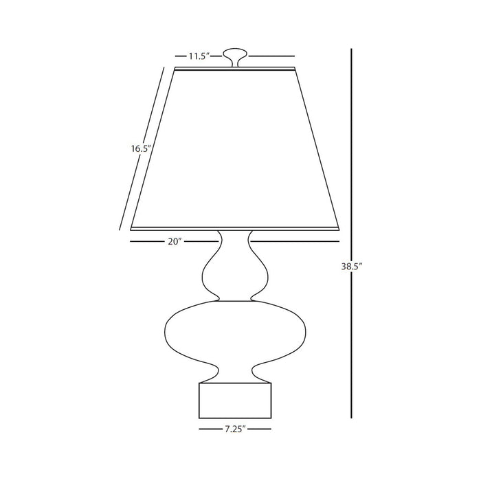 Hollywood Table Lamp - line drawing.