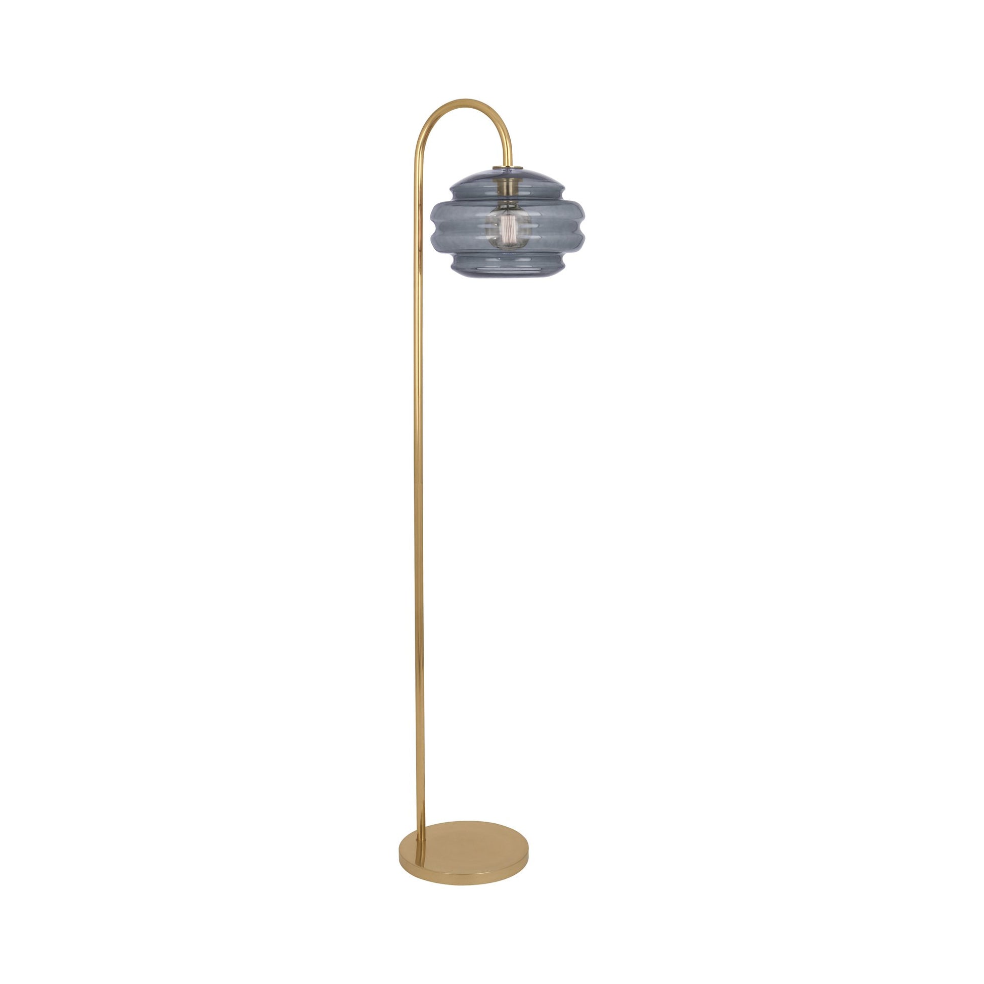 Horizon Floor Lamp in Smoke Gray Glass.