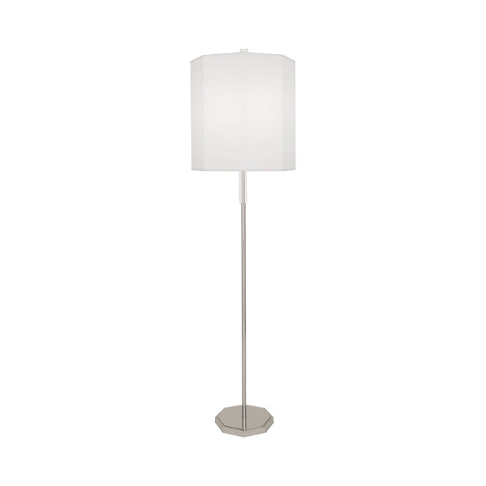 Kate Floor Lamp in Ascot White/Polished Nickel.