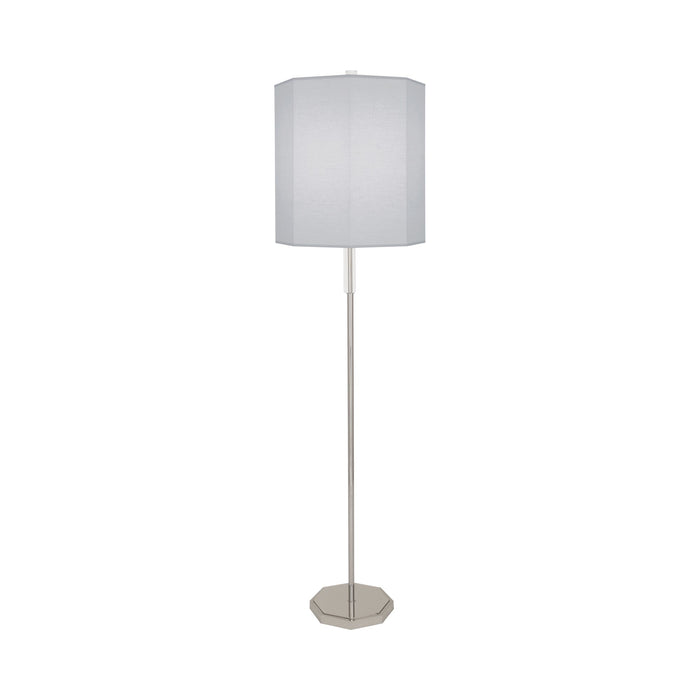 Kate Floor Lamp in Pearl Gray/Polished Nickel.