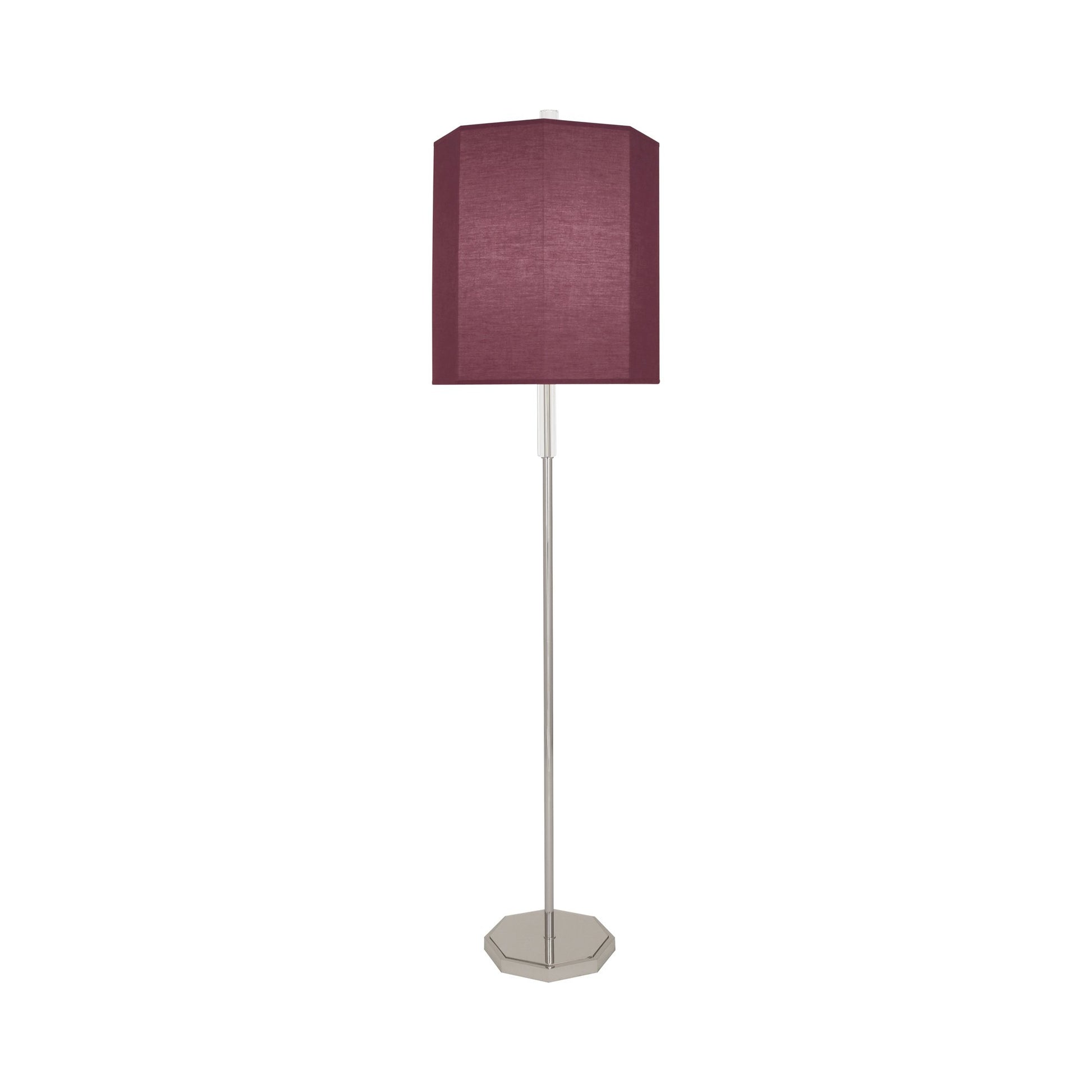 Kate Floor Lamp in Vintage Wine/Polished Nickel.