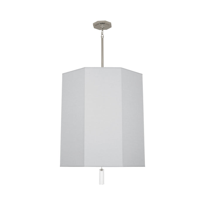 Kate Pendant Light in Pearl Gray/Polished Nickel.