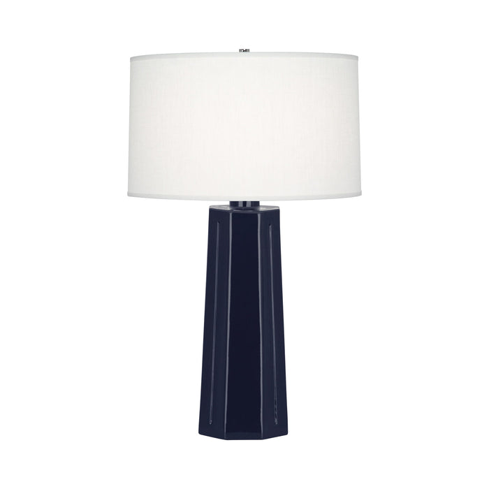 Mason Table Lamp in Midnight Blue.