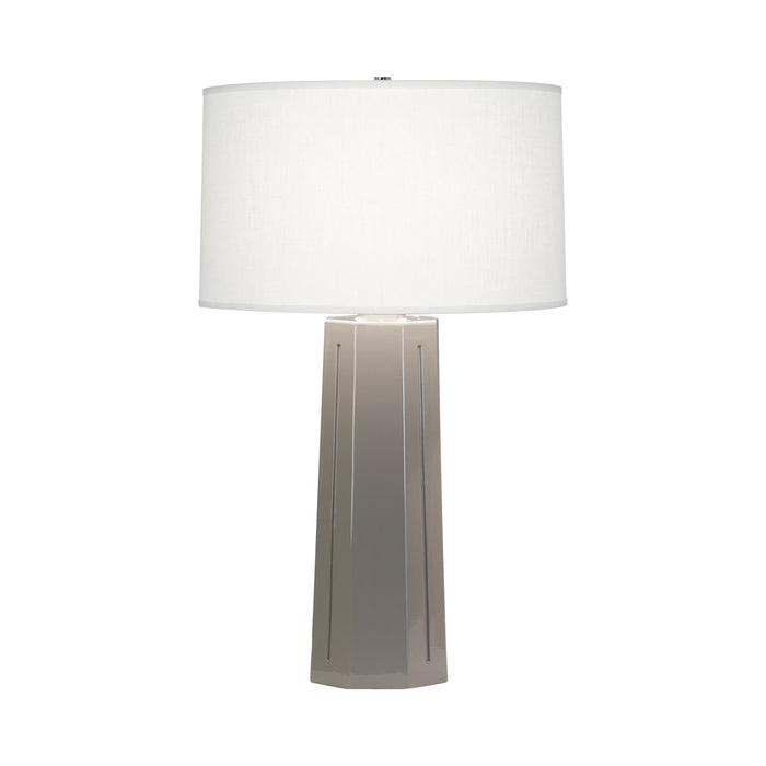 Mason Table Lamp in Smoky Taupe.
