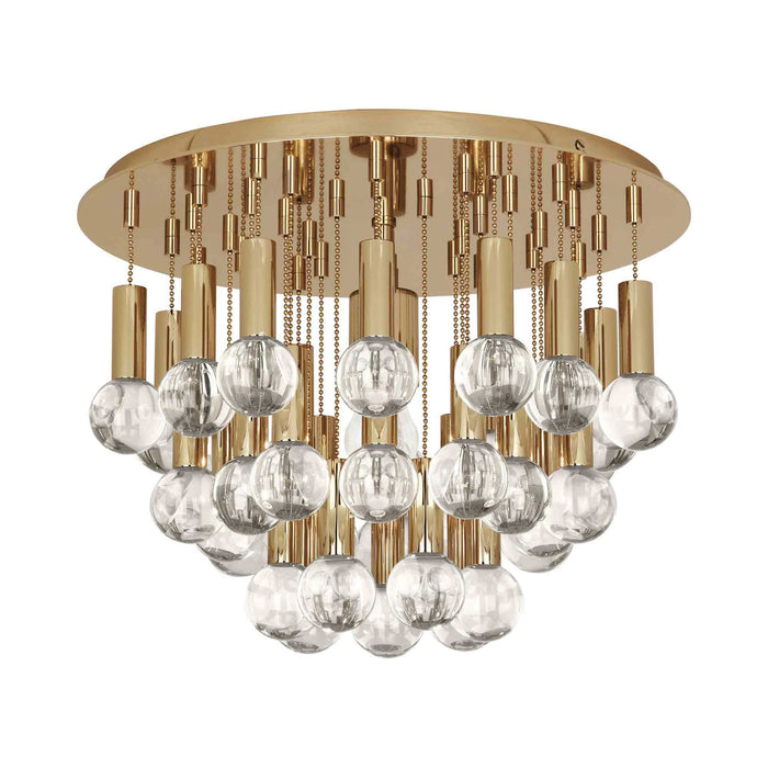 Milano Flush Mount Ceiling Light in Polished Brass.