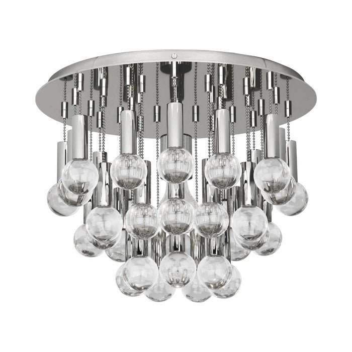 Milano Flush Mount Ceiling Light in Polished Nickel.