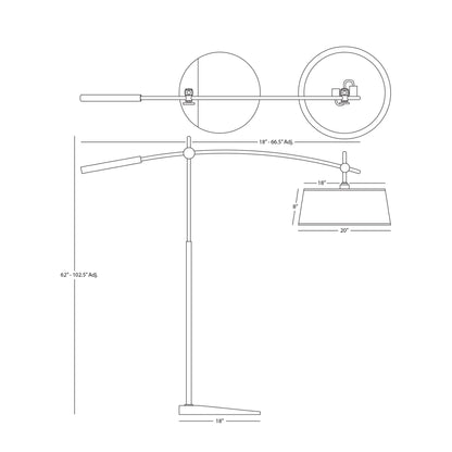 Miles Floor Lamp - line drawing.