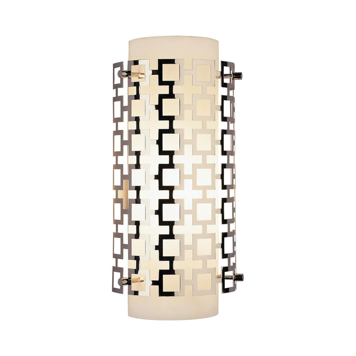 Parker Round Wall Light in Polished Nickel.