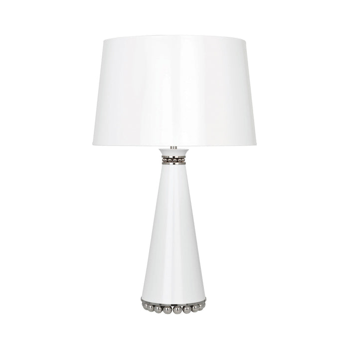 Pearl Table Lamp in Lily/ Polished Nickel/Painted Paper.