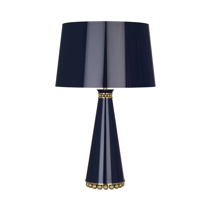Pearl Table Lamp in Midnight/ Modern Brass/Painted Paper.