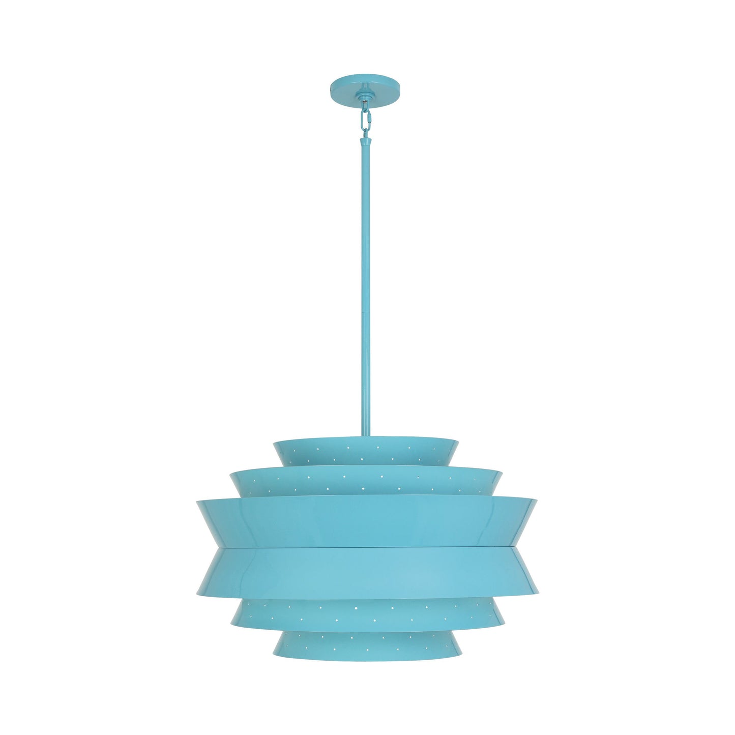 Pierce Large Pendant Light in Egg Blue Gloss.